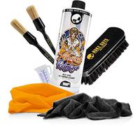 detailmate Kit de nettoyage polyvalent : nettoyant universel Nuke Guys 1 L + pinceaux de nettoyage Nuke Guys petit et grand + brosse textile + 2 chiffons en microfibre premium 320GSM + gobelet doseur