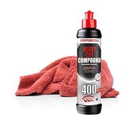 detailmate Kit de polissage auto - Entretien de voiture: Menzerna Autopolitur HEAVY CUT COMPOUND 400, 250 ml - Élimination des rayures + Chiffon de polissage en microfibre pour voiture, 40x40cm