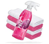 detailmate Kit de préparation de peinture pour voiture GYEON Q²M Prep 1 litre + 2 chiffons en microfibre 320 GSM 40 x 40 cm Blanc + 2 chiffons en microfibre 320GSM 40 x 40 cm Rose