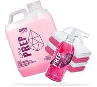 detailmate Kit de préparation de peinture pour voiture GYEON Q²M Prep 500 ml + bidon de 4 litres + 2 chiffons microfibre 320 GSM 40 x 40 cm blanc + 2 chiffons en microfibre 320GSM 40 x 40 cm rose