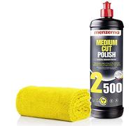 detailmate Kit d'entretien de voiture - Kit de polissage pour voiture Menzerna Heavy Cut Cut Cut, coupe moyenne, finition, cire de carnaubapolymère + chiffon de polissage pour voiture en microfibre