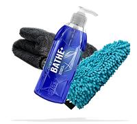 detailmate Kit d'entretien pour voiture : GYEON Q²M Bathe+ shampoing pour voiture, gant de toilette et chiffon sec en microfibre 1000 g/m²