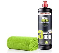 detailmate Kit d'entretien pour voiture - Kit de polissage pour voiture : Menzerna 3000 Final Finish 1 litre + Chiffon de polissage en microfibre pour voiture, Chiffon en microfibre 550 GSM 40x40 cm