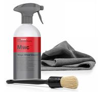 detailmate Koch Chemie MWC Magic Wheel Cleaner Nettoyant pour jantes sans acide 500 ml + pinceau de nettoyage ValetPro + chiffon microfibre pour polir