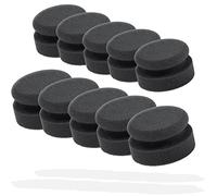 detailmate Lot de 10 éponges de Polissage à la Main de Taille Moyenne, Noire, diamètre 90mm, en Mousse pour Polissage à la Main, Cire, applicateur de Produits d'entretien sur Plastique, pneus