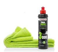 detailmate Menzerna Polish Final Finish 3000 250 ml : brillant + chiffon microfibre épais, 40 x 40 cm, 550 g/m²