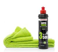 Detailmate Menzerna Super Finish 3500 Kit de polissage pour voiture 250 ml + chiffon de polissage en microfibre pour voiture 40 x 40 cm, parfait pour polir la peinture de la voiture