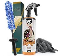 detailmate Nuke Guys Kit de nettoyage pour jantes avec gel nettoyant pour jantes 1 l, pH neutre + Aurum UltraFlat Brosse pour jantes en microfibre 320 g/m²