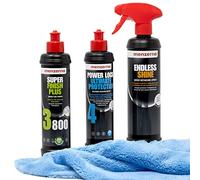 detailmate Set de finition pour voiture: Menzerna - vernis brillant Super Finish Plus 3800, 250 ml + Power Lock Ultimate Protection, 250 ml + Quick Detailer Quick Endine Shine, 0,5 l + chiffon