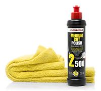detailmate Set de polissage d'entretien pour voiture - Car Care : Menzerna pâte abrasive Medium Cut Polish 2500, 250 ml - élimine les rayures superficielles + chiffon épais microfibre, 40 x 40 cm, 550