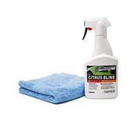 detailmate Set ValetPRO Citrus Bling - 0,5 l - Lubrifiant - Agrafeur de brillance - Avec chiffon sec et de polissage en microfibre - 40 x 40 cm - Sans bord - Bleu