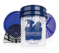 Detailmate US Kit de lavage professionnel, seau de lavage, 5 gal ou 20 l, pour voiture, moto, caravane, bateaux, lavage manuel en douceur, avec couvercle, passoire et planche de lavage GritGuard