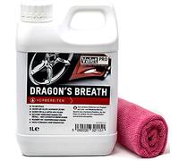 detailmate ValetPro Dragons Breath Bidon de 1 l de nettoyant pour jantes avec chiffon en microfibre 40 x 40 cm