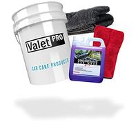 detailmate Wash&Dry Kit de lavage pour voiture: seau de lavage ValetPRO Car Care 5GAL + nettoyant concentré ValetPRO 1L + gant de lavage 1000GSM rouge + chiffon microfibre 50x80cm 1000GSM