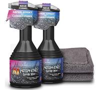detailzone Kit d'entretien de voiture : 2 x vernis à cire Dr. Wack A1 HIGH END + 2 x chiffon de polissage en microfibre 520 g/m²