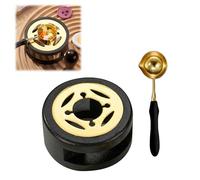 D'Étanchéité Four à Cire Outil, Kit de Cachet de Cire, Sceau Cire Kit, Chauffe-Cachet à Cire Avec Cuillère à Fondre, Kit de Cire à Cacheter pour Outils D'estampage, 1 x Pot de Fusion + 1 x Cuillère
