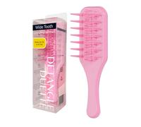 Detangle Duette Brosse à cheveux à dents larges pour cheveux bouclés crépus afro mélangés de cheveux naturels 3A à 4C Type 4 Démêlant humide indolore pour enfants Rose Mercredi