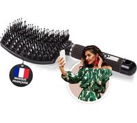 Detangling Hair Brush [No Pulling] 100% Natural Boar Hair-For Gentle Detangling (Black)