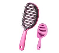 Detangling Hair Brush, Self Cleaning Comb Tool, Vented Curved Styling Brush, Gentle Anti Design Hair Care Tool for Dry Wet Thick Curly Straight Ladies Girls Kids Daily Use Home Kit