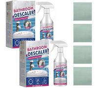 Détartrant pour salle de bain, Spray mousse détartrant, Nettoyant pour cuvette WC, Nettoyant pour taches tenaces, 60 ml chacun, pour salle de bain, baignoire, WC, douche, lavabo (2 pcs)
