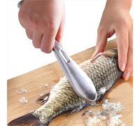 Détartreur de poisson Brosse Détartreur avec dent de scie en acier inoxydable pour enlever facilement les écailles de poisson Brosse de nettoyage Grattoir Outil de cuisine
