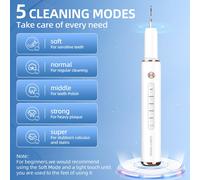 Détartreur dentaire électrique pour dissolvant de tartre, nettoyeur de dents ultrasonique, étanche IPX6 avec cinq Modes, outils de nettoyage des dents add metal tools