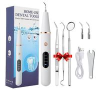 Détartreur Dentaire Ultrasonique Rechargeable, Éliminant Plaque Dentaire Et Taches, Blanchissant Les Dents, 2058b Blanc
