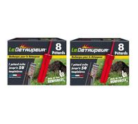 DETAUPEUR Lot de 16 Recharges pour Pieges Anti Taupes et Rats Taupiers - Utilisables sous la Pluie - Armement en Toute Sécurité-