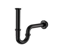 DETBOM Siphon de Lavabo, Siphon Universel Tuyau D'écoulement Normalisé 11/4", Anti Odeur Anti-fuite, Manchon en Caoutchouc Tube Plongeur Allongé et Tube Mural pour Lavabo & Table de Toilette Noir Mat