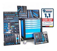 Detec. 3066 Chariot D'Atelier 6 Tiroirs Remplis D'Outils