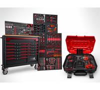 DeTec Servante d'atelier Rempli Set Batterie rechargeable, Schlagschrauber KFZ