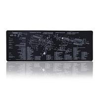 DETECH Tapis en Caoutchouc pour Nettoyage des Armes à feu AR15 avec schéma des pièces et Instructions Tapis de Protection Tapis de Souris Armorers 12 x 36