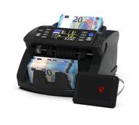 Detectalia V1 Compteuse de Billets Triés avec Détection UV/MG/IR/MT/DD, Écran TFT 3,5” + Écran Externe, Valeur Totale, Mode Lot & Addition, 1000 Billets/Min, EUR/GBP/CHF/USD/SEK/DKK/PLN/TRY/AED/SAR