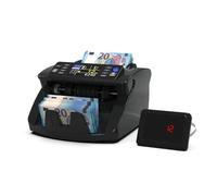 Detectalia V10 Compteuse de Billets avec Détection UV/MG/IR/MT/DD, Écran TFT 3,5” + Écran Externe, Valeur Totale, Mode Lot & Addition, 1000 Billets/Min, pour EUR/GBP/CHF/USD/SEK/DKK/PLN/TRY/AED/SAR