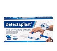 Detectaplast Lot de 100 pansements imperméables universels bleus pour la manipulation des aliments, pansements détectables pour les premiers soins dans la restauration, 180 x 20 mm