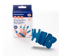 Detectaplast Lot de 40 pansements imperméables universels bleus pour le secteur alimentaire, pansements détectables, premiers secours, 9 x 38, 19 x 72, 25 x 72, bout des doigts et articulations