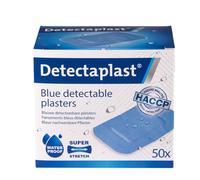 Detectaplast Lot de 50 pansements imperméables de qualité supérieure - Bleus - Pour la manipulation des aliments - Pansements détectables pour les premiers secours dans la restauration - 50 x 72 mm