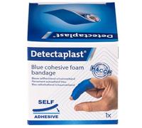 Detectaplast Pansement bleu, pansement auto-adhésif pour plaies et blessures, rouleau de pansements imperméable pour la manipulation des aliments, super élastique, 6cm x 1m