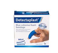 Detectaplast Pansement bleu, pansement auto-adhésif pour plaies et blessures, rouleau de pansements imperméable pour la manipulation des aliments, super élastique, 3cm x 4,5m