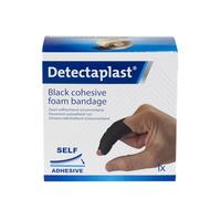 Detectaplast Pansement noirs, pansement auto-adhésif pour plaies et blessures, rouleau de pansements imperméable pour la manipulation des aliments, super élastique, 6cm x 4,5m