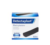 Detectaplast pansements Premium étanches, pansements noirs pour la cuisine, le bricolage, l’atelier ou le chantier, 25 x 72 mm, 100 pièces