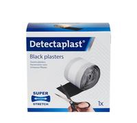 Detectaplast pansements Premium résistant à l’eau, pansements noirs pour la cuisine, le bricolage, l’atelier ou le chantier, 6 cm x 5 m, 1 pièce