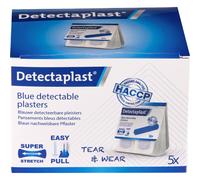 Detectaplast Recharge de pansement bleu détectable magnétiquement Super Stretch pour distributeur Tear & Wear - Format 25 x 72 mm - HACCP - Boîte de 5 paquets de 36
