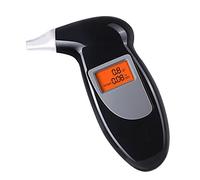 Détecteur D'alcool Soufflant, Testeur D'alcool Respiratoire Noir Portable Sensible de Haute Précision Testeur D'alcool Soufflant avec 5 Embouts