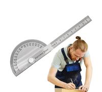 Détecteur d'angle de rapporteur | Jauge d'angle en acier inoxydable à 180 degrés - Règle de travail du bois, outil de mesure d'artisan, rapporteur mathématique pour mesurer l'angle