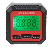 Détecteur d'angle magnétique de boîte de niveau numérique, rapporteur d'inclinomètre LCD avec mode absolu/relatif, jauge de haute précision pour la menuiserie, la maçonnerie et (Rouge)