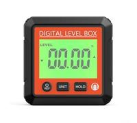Détecteur d'angle numérique 4 x 90° avec écran LCD, base magnétique pour le travail du bois et la réparation automobile, rapporteur inclinomètre niveau outil - Noir/orange