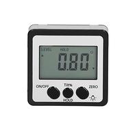 Détecteur d'angle numérique et niveau d'inclinomètre avec plage de 4 x 90 degrés, coque en alliage d'aluminium et base magnétique, écran LCD rétroéclairé pour les applications de