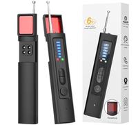 Détecteur de Caméras Espions Professionnel, Scanne WiFi/Infrarouge/GPS, Anti-Écoute, Lampe LED, Qualité Militaire pour Maison/Hôtel/Voiture (Recharge USB)