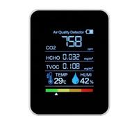 Détecteur De co 2 avec Moniteur De Qualité De L'Air, Détecteur De Dioxyde De Carbone, Testeur TVOC pour Usage Domestique, en Temps Réel pour La Sécurité des Chambres À Coucher